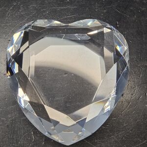 Vintage Rosenthal Faceted 24% Lead Crystal Heart Paperweight